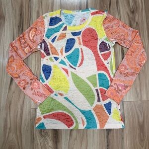 Whimsy Rose Small Multicolor Baby Waffle Knit Thermal Paisley Made USA Boho
